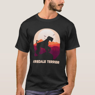 Airedale Terrier and Moon Halloween T-Shirt