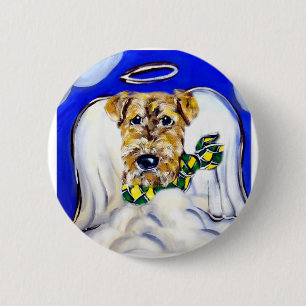Airedale Terrier Angel 2 Inch Round Button