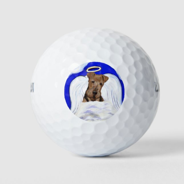 Airedale Terrier Angel Golf Balls (Front)