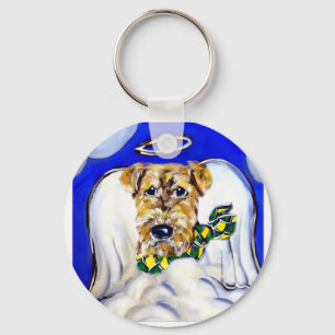 Airedale Terrier Angel Keychain