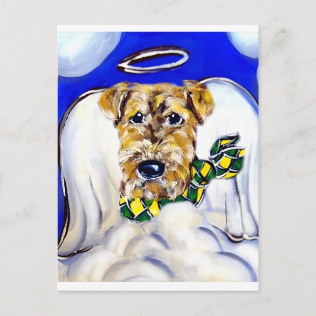 Airedale Terrier Angel Postcard (Front)