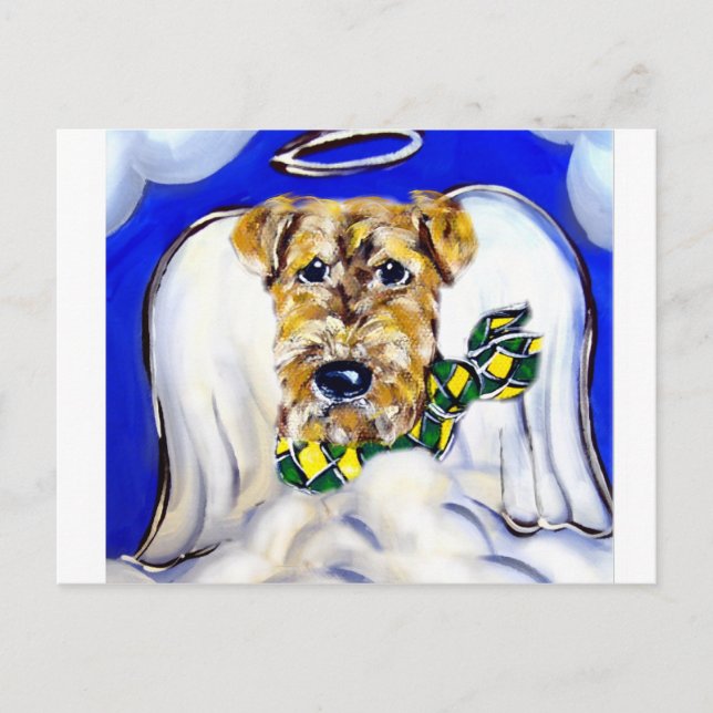 Airedale Terrier Angel Postcard (Front)
