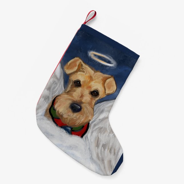 Airedale Terrier Angel Small Christmas Stocking (Front (Hanging))