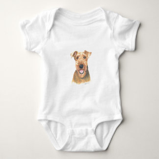 Airedale Terrier Art Baby Bodysuit