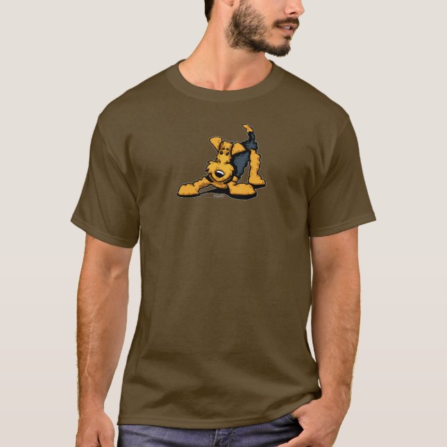 Airedale Terrier at Play T-Shirt (Front)