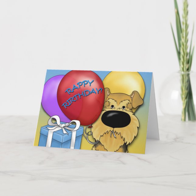 Airedale Terrier Birthday Card (Front)