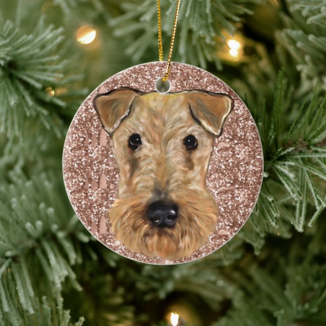  AIREDALE TERRIER  CERAMIC ORNAMENT (Tree)