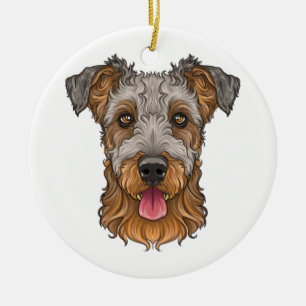 airedale terrier ceramic ornament
