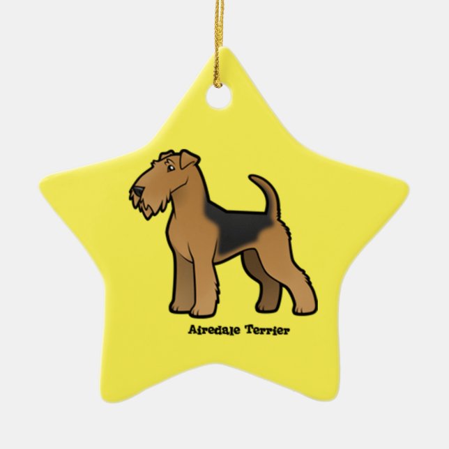 airedale terrier ceramic ornament (Front)