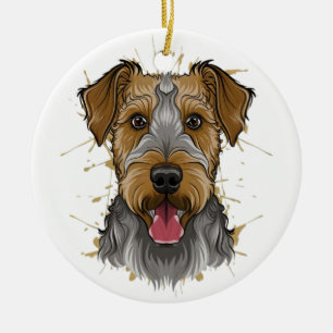 airedale terrier ceramic ornament