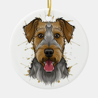 airedale terrier ceramic ornament
