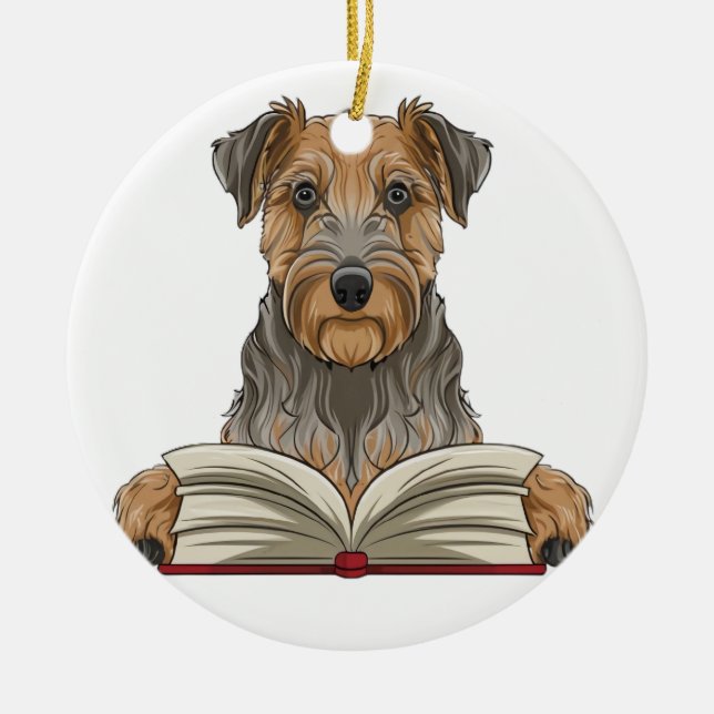 airedale terrier ceramic ornament (Front)
