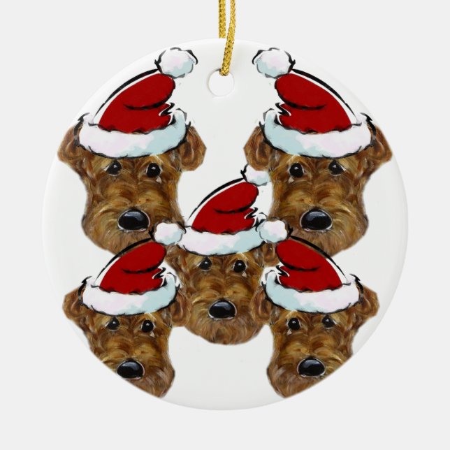 AIREDALE TERRIER CERAMIC ORNAMENT (Front)