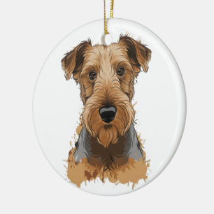 airedale terrier ceramic ornament