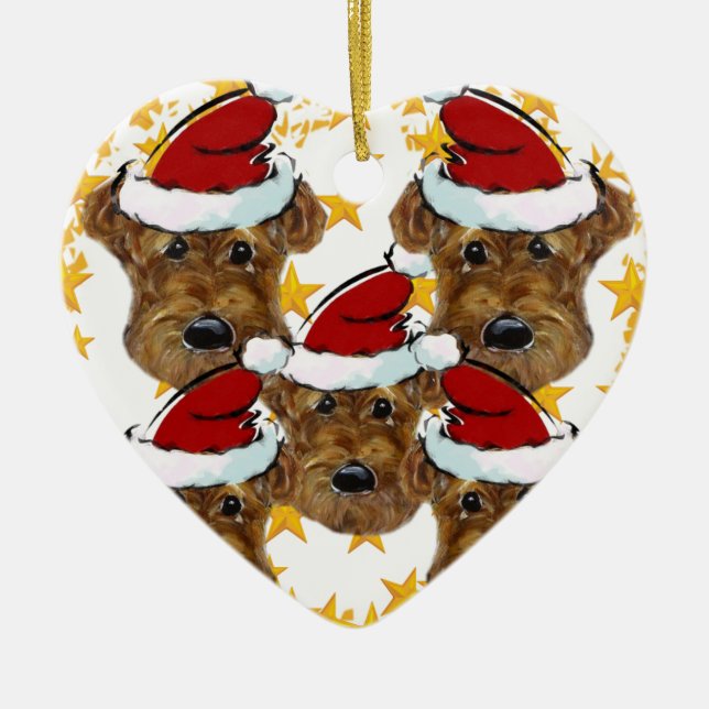AIREDALE TERRIER CERAMIC ORNAMENT (Front)