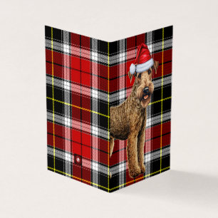 Airedale Terrier Chien de Noël avec Plaid de vacan