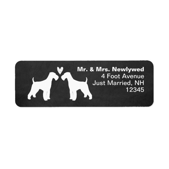 Airedale Terrier Chien Silhouettes Adresse de reto (Devant)