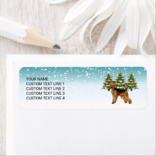 Airedale Terrier Chien Snowy Winter Forest Festive
