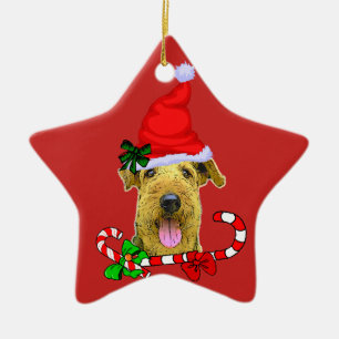 Airedale Terrier Christmas Ceramic Ornament