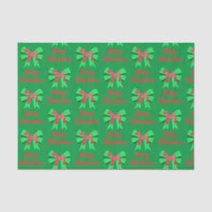 Airedale Terrier Christmas Dog & Green Bow Tissue  Tissue Paper