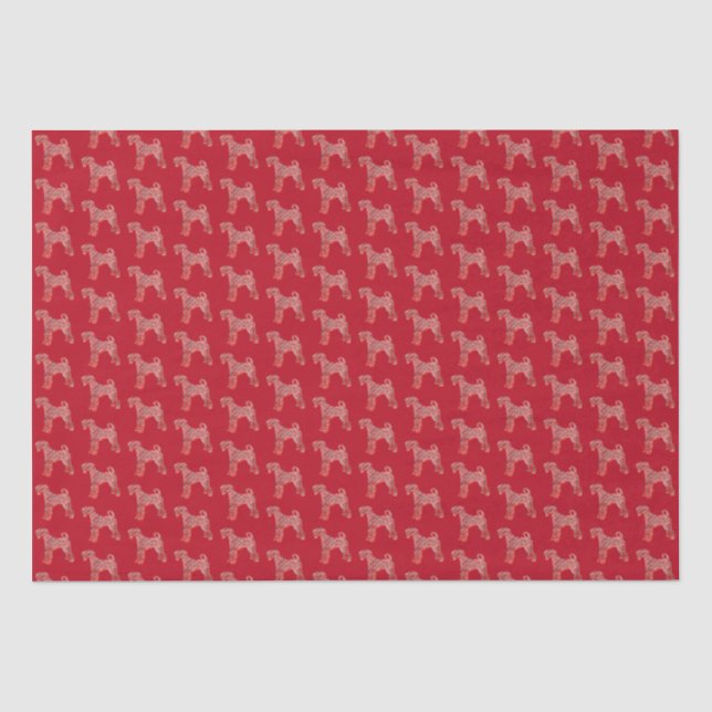 Airedale Terrier Christmas Dog Silhouette Red Tissue Paper (Front)