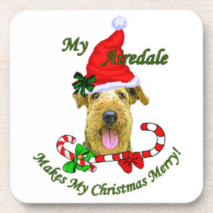 Airedale Terrier Christmas Gifts Coaster