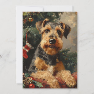 Airedale terrier Christmas  Holiday Card