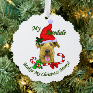Airedale Terrier Christmas Ornament Card