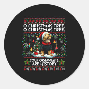 Airedale Terrier Christmas Tree Decorations Dog Lo Classic Round Sticker