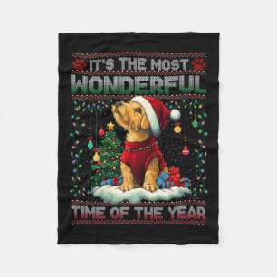 Airedale Terrier Christmas Tree Decorations Dog Lo Fleece Blanket