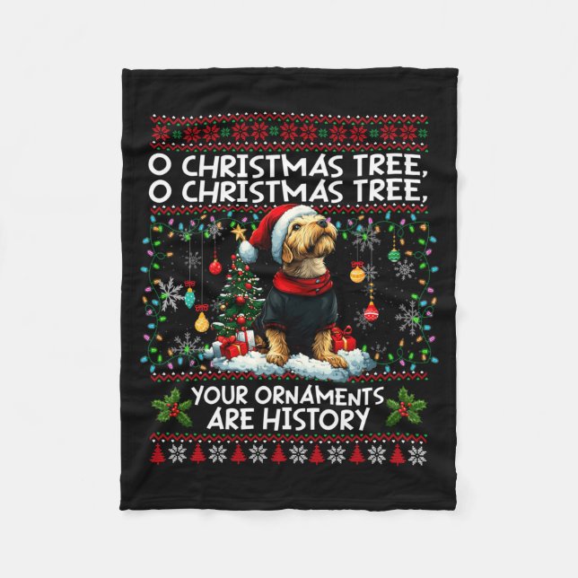 Airedale Terrier Christmas Tree Decorations Dog Lo Fleece Blanket (Front)