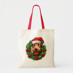 Airedale Terrier Christmas Wreath Tote Bag