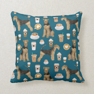 Airedale Terrier Coffee print pillow