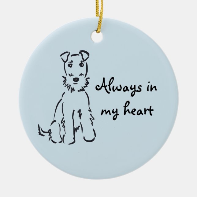 Airedale Terrier Customizable Dog Memory Keepsake Ceramic Ornament (Front)