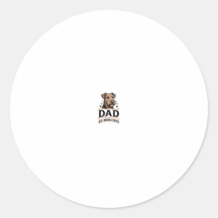 Airedale Terrier Dad Vintage Dog Father Shirt_1 Classic Round Sticker