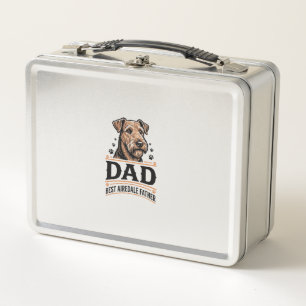Airedale Terrier Dad Vintage Dog Father Shirt_1 Metal Lunch Box