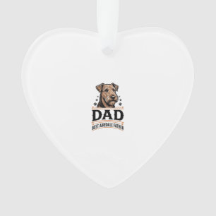 Airedale Terrier Dad Vintage Dog Father Shirt_1 Ornament