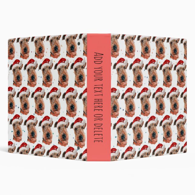 Airedale Terrier Dog Breed Christmas Binder (Background)