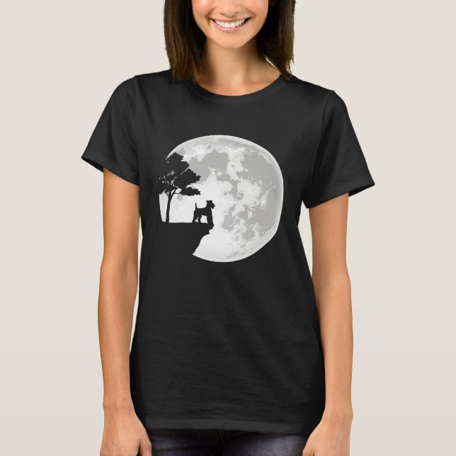 Airedale Terrier Dog Breed Moon Halloween Apparel T-Shirt (Front)