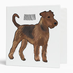 Airedale terrier dog cartoon illustration binder