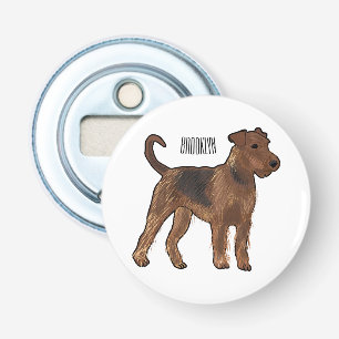 Airedale terrier dog cartoon illustration bottle opener