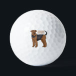 Airedale terrier dog cartoon illustration golf balls<br><div class="desc">Airedale terrier dog cartoon illustration</div>