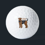 Airedale terrier dog cartoon illustration golf balls<br><div class="desc">Airedale terrier dog cartoon illustration</div>
