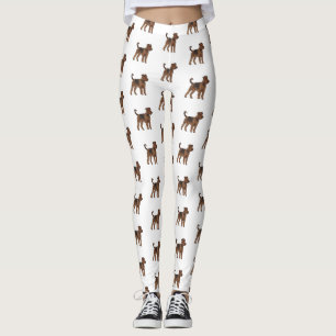 Airedale terrier dog cartoon illustration leggings