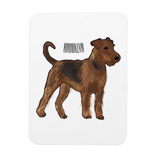 Airedale terrier dog cartoon illustration magnet