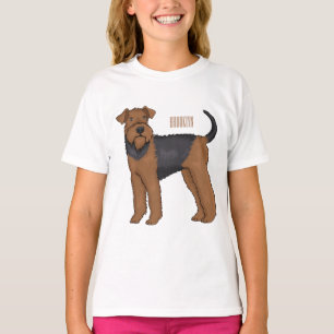 Airedale terrier dog cartoon illustration T-Shirt