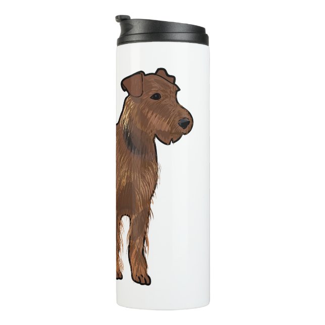 Airedale terrier dog cartoon illustration thermal tumbler (Rotated Right)