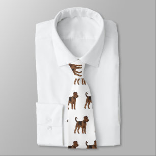 Airedale terrier dog cartoon illustration tie