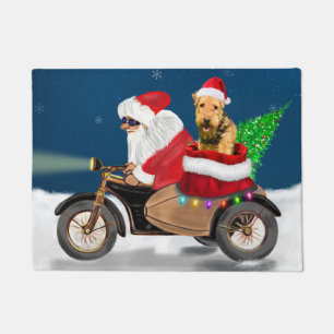 Airedale Terrier Dog Christmas Santa Claus Doormat