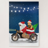 Airedale Terrier Dog Christmas Santa Claus